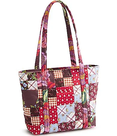 Small Original Vera Festive Check Patchwork Tote Bag by Vera Bradley