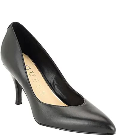 Tango Leather Pointed Toe Pumps by GUESS