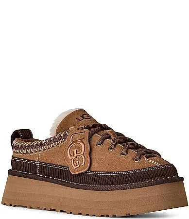 Heritage Lace-Up Suede Platform Slippers by UGG