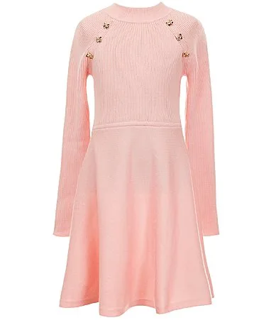 Long Sleeve Rib Sweater Dress by In San Francisco