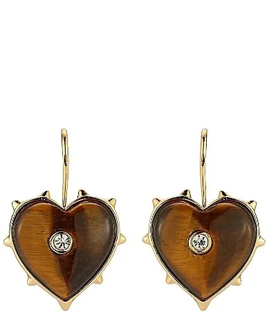 Porto Studded Heart Drop Earrings by Mignonne Gavigan