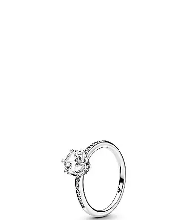 Pandora Sparkling Crown Sterling Silver Solitaire Ring by Pandora