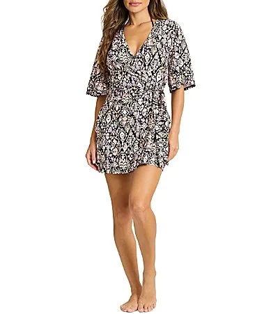 Tommy Bahama Tropic Isles Ikat Front Wrap Romper Swim Cover-Up by Tommy Bahama