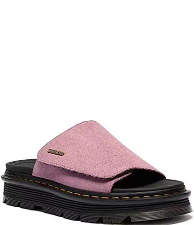 Zebzag Suede Platform Slide Sandals by Dr. Martens