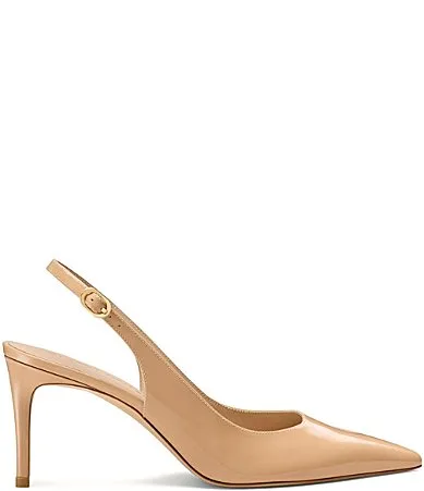 Stuart Power Slingback 75 Patent Leather Pointed Toe Pumps by Stuart Weitzman