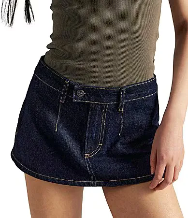 We the Free Galivanting Peekaboo Denim Micro Skort by Free People