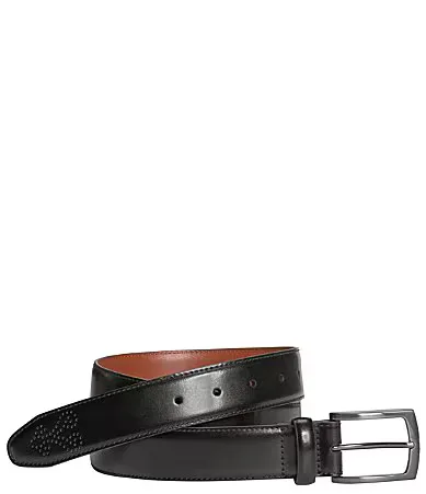 Perforated Leather Dress Belt by Johnston & Murphy