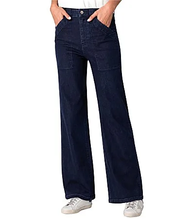 Stride Denim High Rise Wide Leg Full Length Jeans by Liverpool Los Angeles