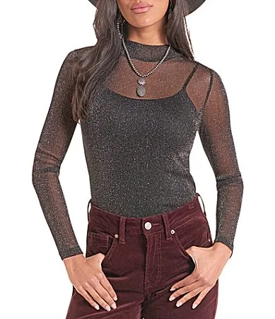 Lurex Long Sleeve Top by Rock & Roll Denim