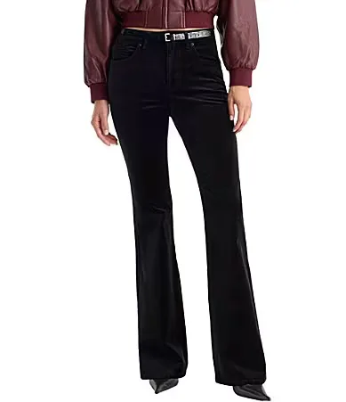 Velvet Mid Rise Good Legs Flare Pants by GOOD AMERICAN