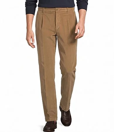 Pleated Corduroy Pants by Roundtree & Yorke