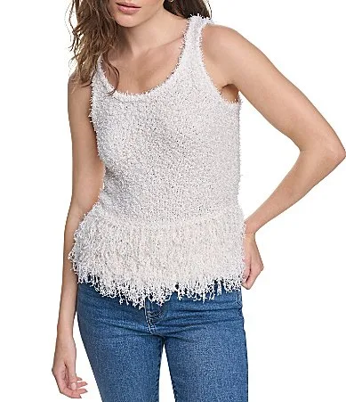 DKNY by Donna Karan Cropped Fringe Tank by Donna Karan