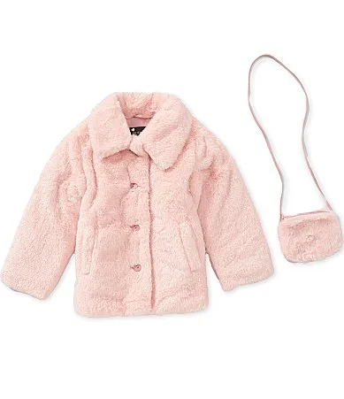 Long Sleeve Faux Fur Jacket with Purse by Rothschild
