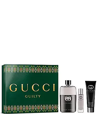 Guilty Pour Homme Eau De Toilette Cologne Shower Gel Holiday 3-Piece Gift Set by Gucci