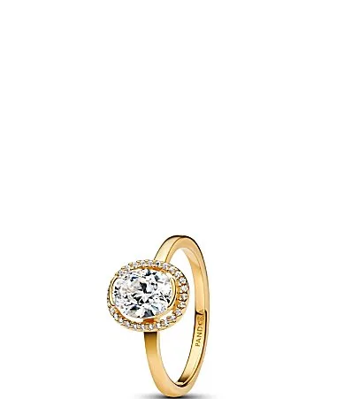 Oval Sparkling Halo Band Ring by Pandora