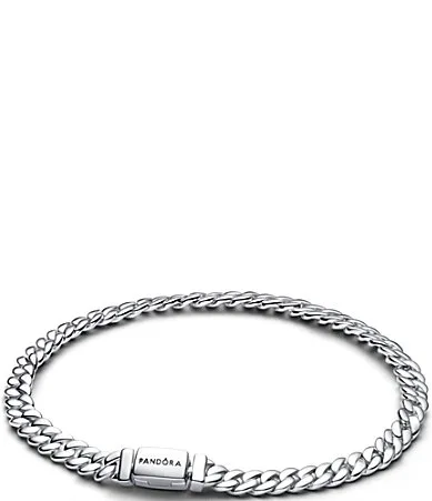 Cuban Sterling Silver Chain Bracelet 6.3 In