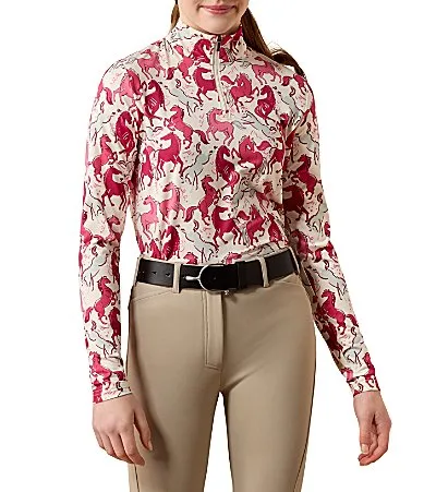 Luna Veil Long Sleeve Quarter Zip Horse Graphic Pullover by Ariat
