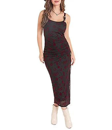 Conversational Mesh Midi Dress by Rock & Roll Denim