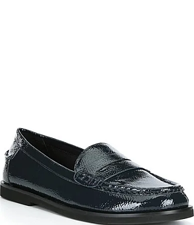 Mila Patent Crinkle Penny Loafers by Alex Marie