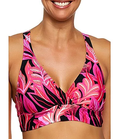 Rain Forest 25 Min. Sport Bra V-Neck Swim Top by Athena