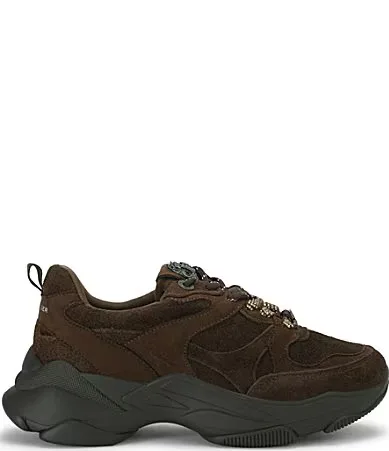 Shine Suede Runner Crystal Embellished Lace Sneakers by Kurt Geiger