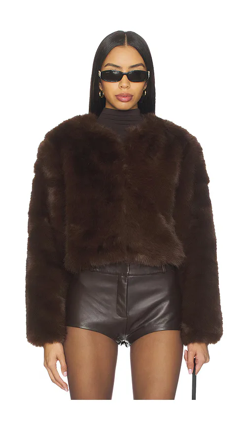 Crop Faux Fur Coat by BLANKNYC