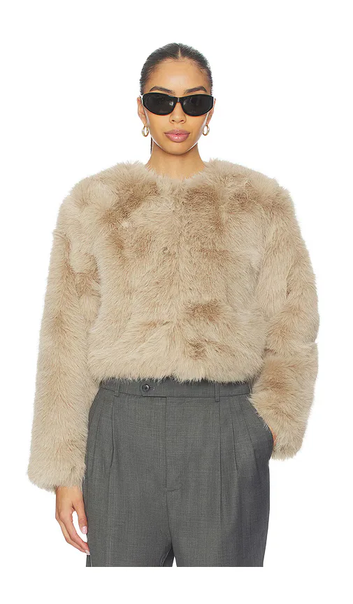 Crop Faux Fur Coat