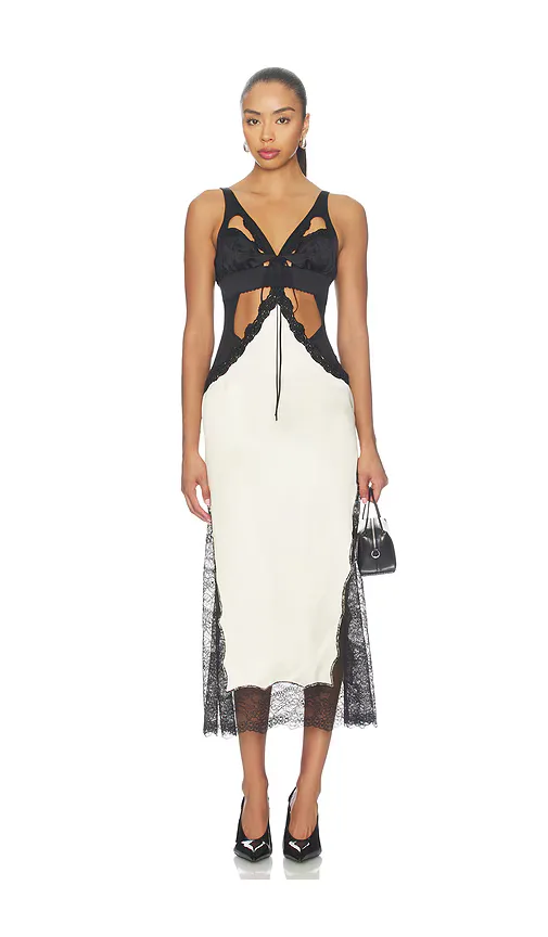 Cut Out Lace Midi Dress by Attico
