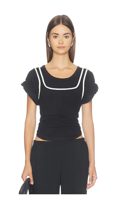 Daqi Short Sleeve Layered Top by The Line by K