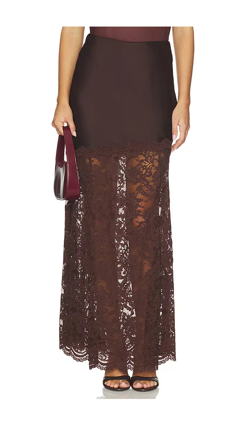 Perrine Lace Satin Skirt by Generation Love