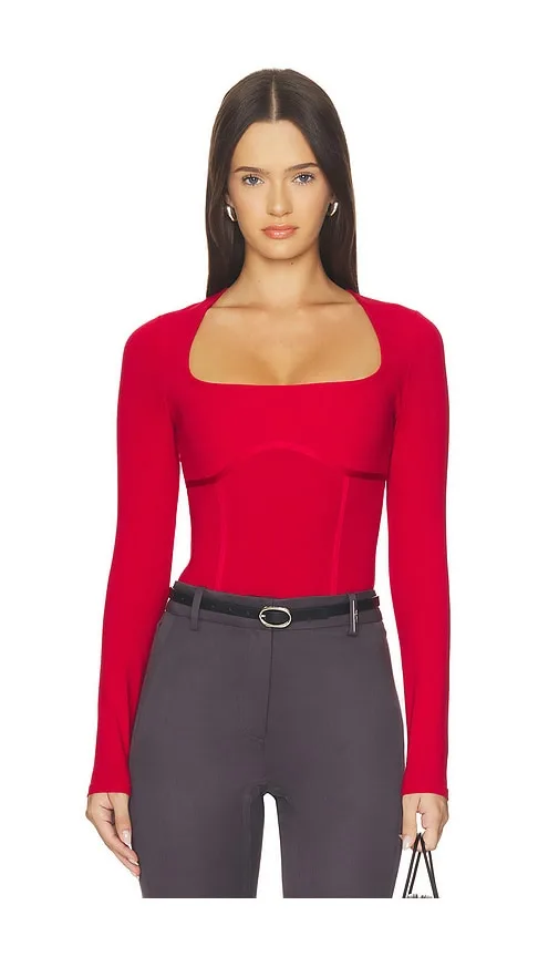 Organic Cotton Scoop Neck Long Sleeve Bodysuit by Fleur Du Mal