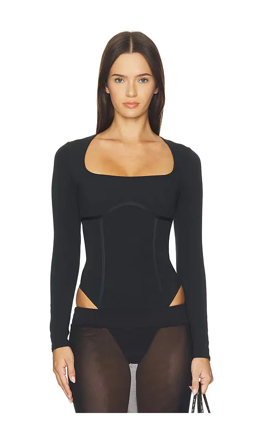 Organic Cotton Scoop Neck Long Sleeve Bodysuit