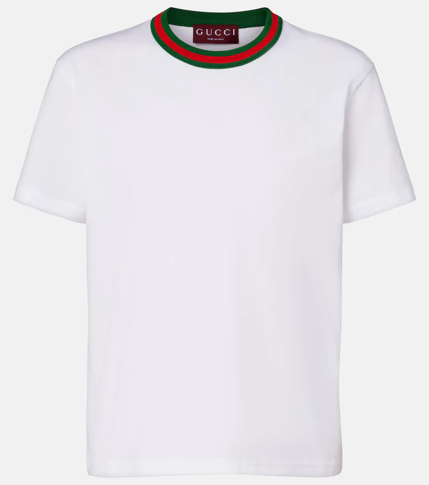Webstripe Cotton Jersey T-Shirt by Gucci