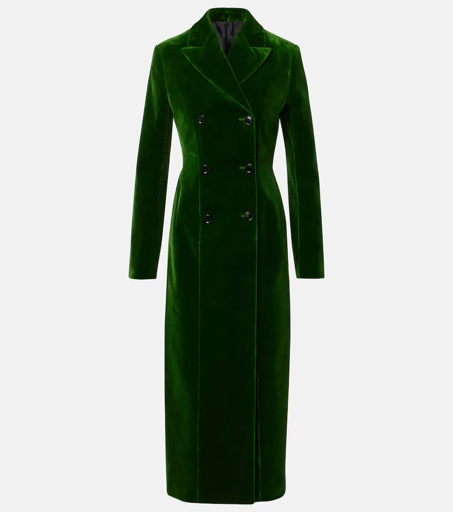 Double-Breasted Cotton Velvet Coat by Alaia
