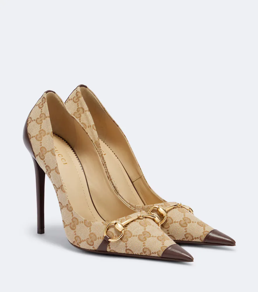 Donna Horsebit GG Canvas Pumps by Gucci
