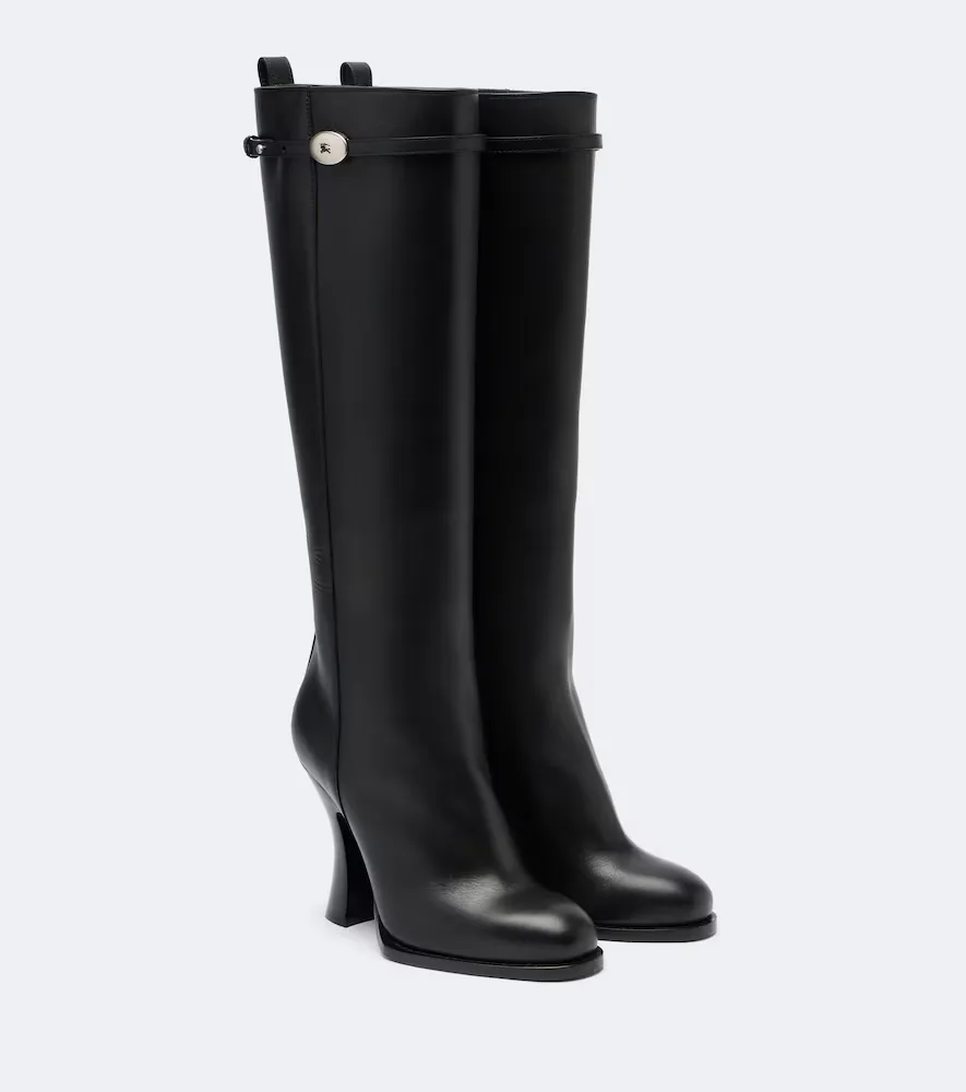 EKD Leather Knee-High Boots by Burberry