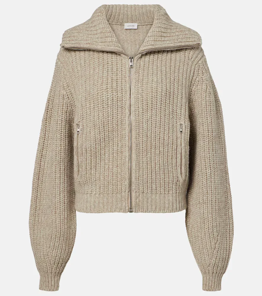 Ribbed-Knit Alpaca and Yak Wool Cardigan by Lemaire