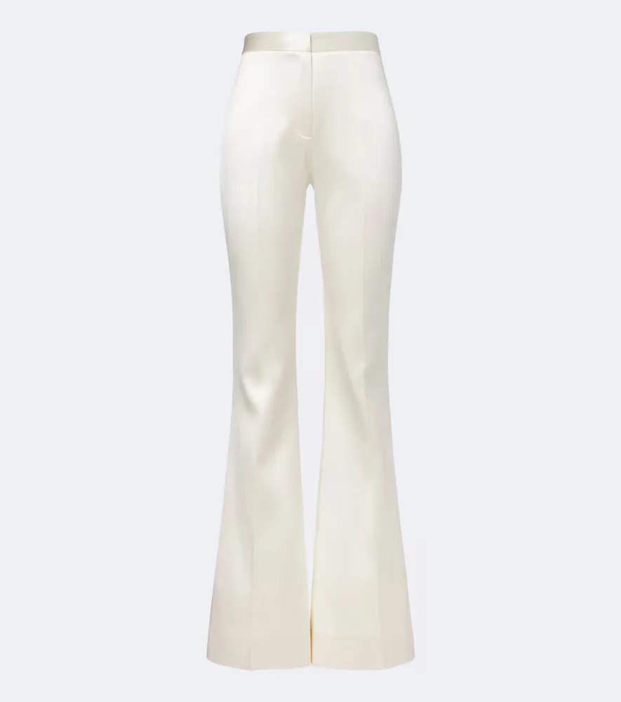 Bridal Daulton Wool and Silk Flared Pants by Danielle Frankel