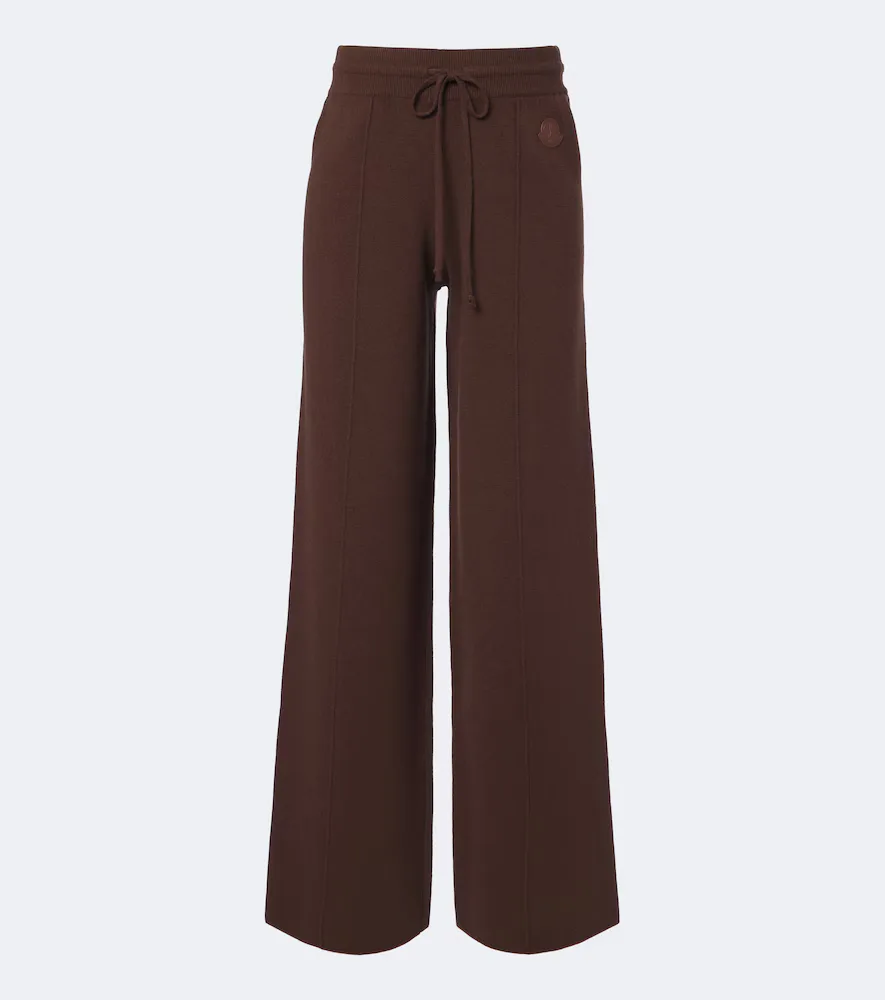 Wool, Cotton, and Cashmere-Blend Wide-Leg Pants by Moncler