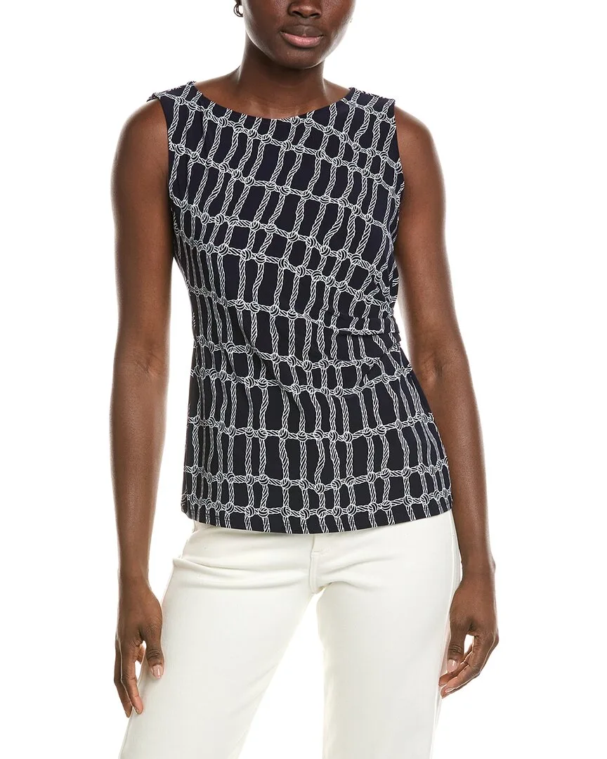 Side Pleat Scoop Neck Tank Top
