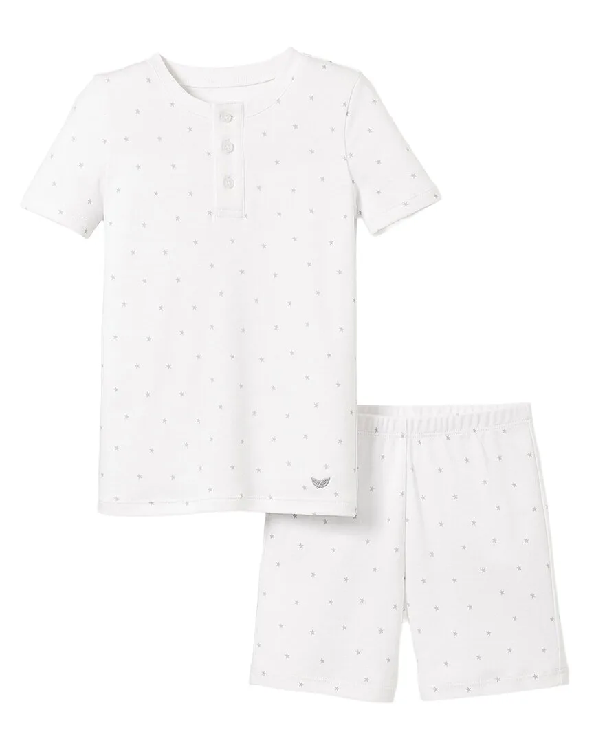 Grey Stars Tight Fit Short Set by Petite Plume