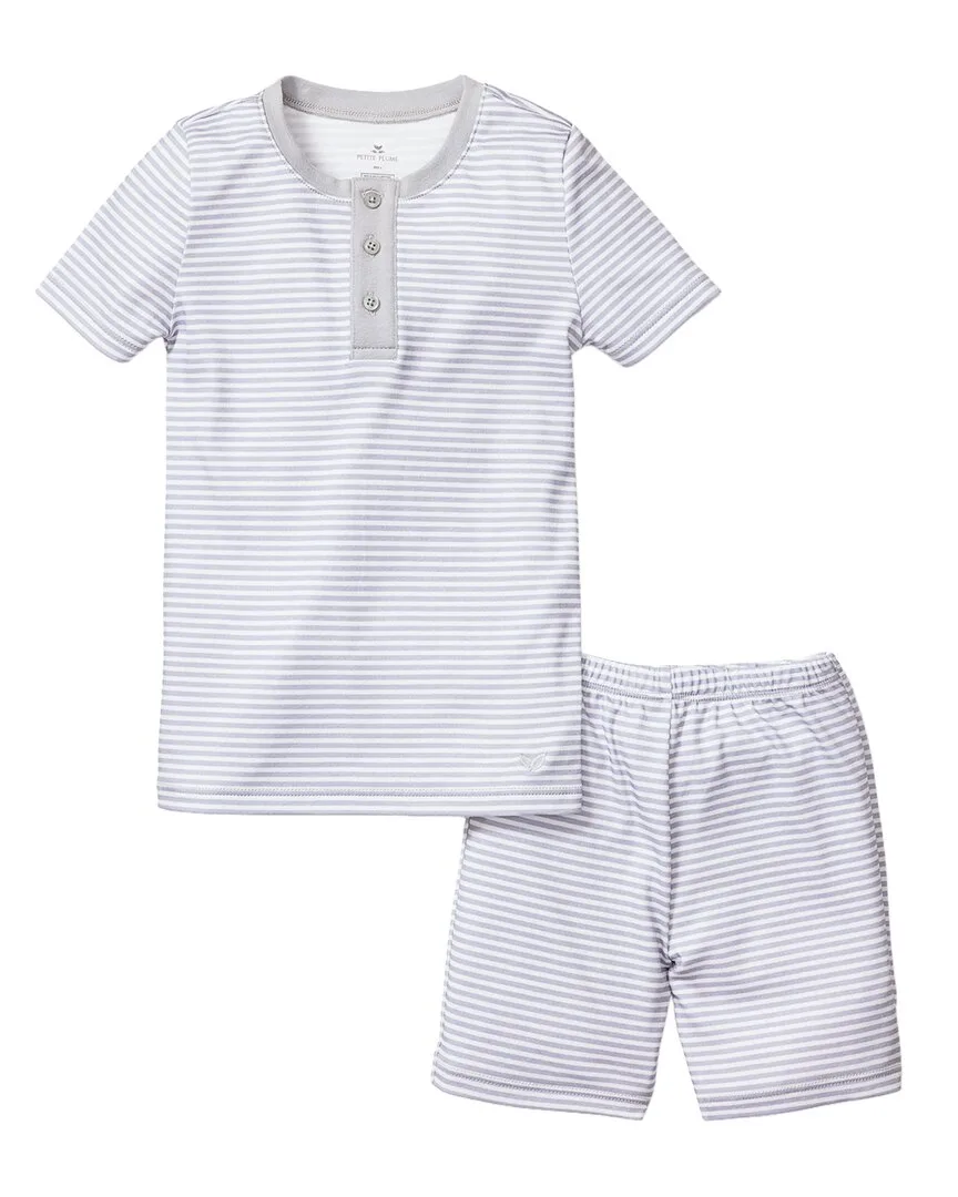 Grey Stripes Snug Fit Short Set by Petite Plume
