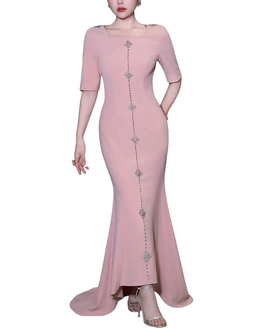 Solid Short Sleeve Maxi Dress by Burryco