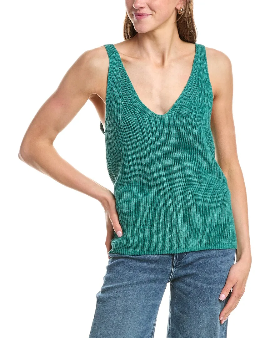 Miramar Linen-Blend V Neck Tank