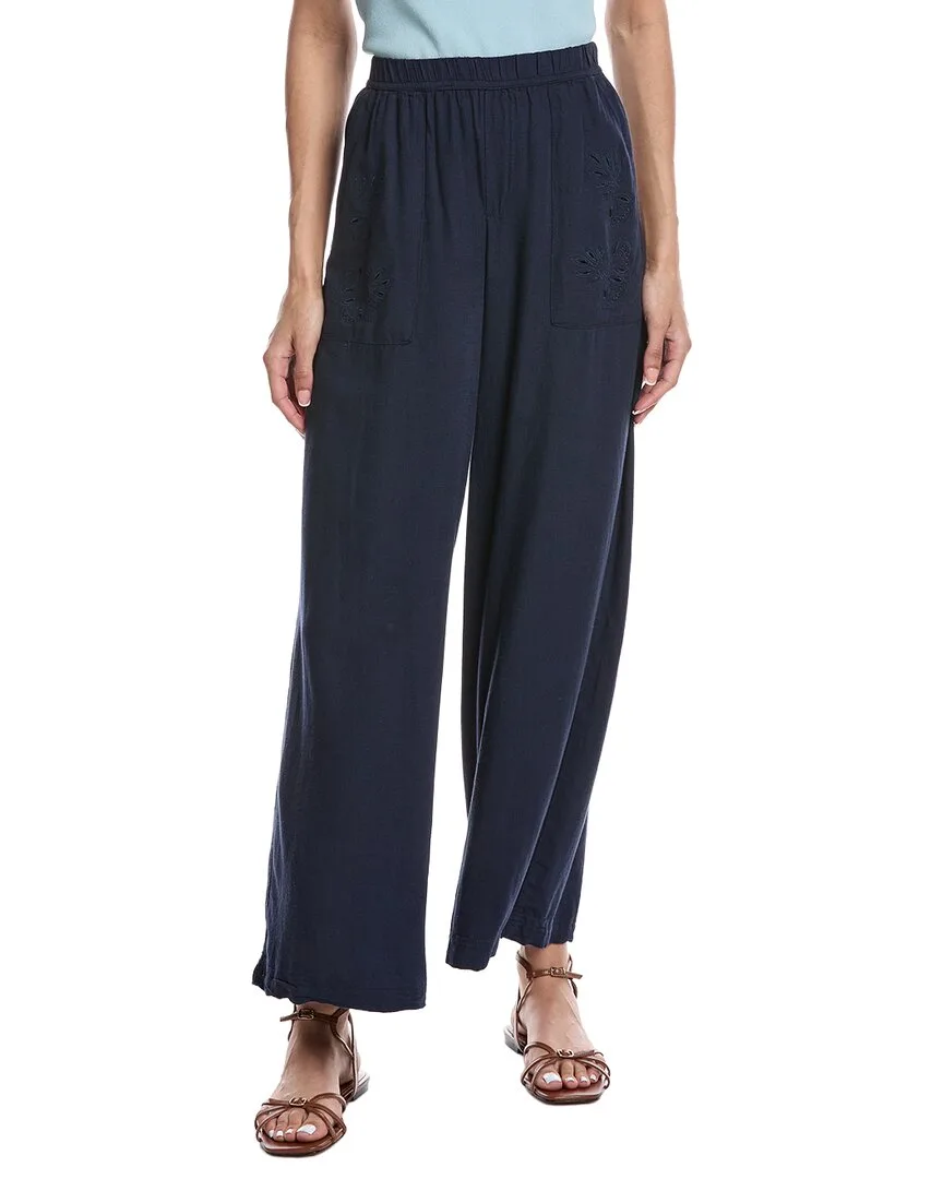 Cayden Embroidered Linen-Blend Pant