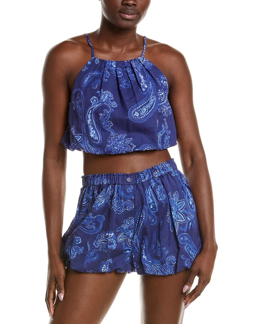 Linen-Blend Bubble Top by Rococo Sand