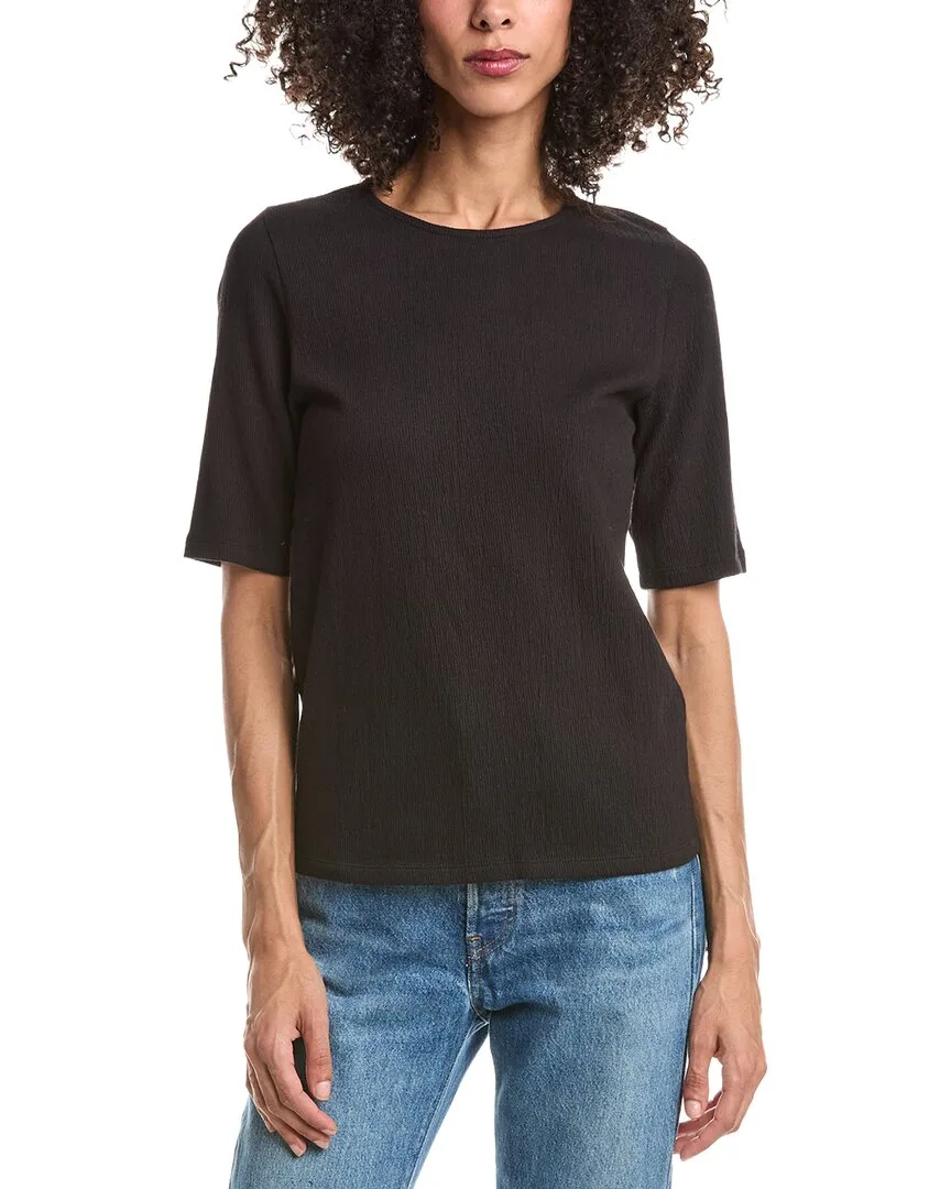 Crewneck Elbow Sleeve Top by Eileen Fisher