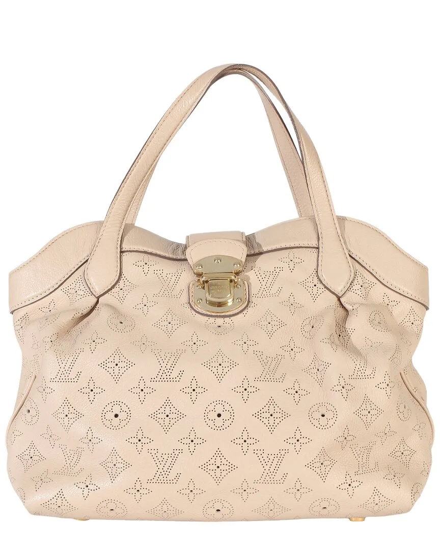Beige; Neutral Leather Coquille Monogram Mahina Cirrus Pm (authentic Pre-Loved) by Louis Vuitton