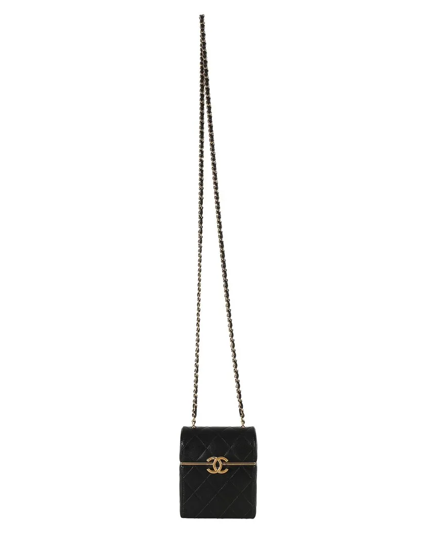 Black Quilted Lambskin Small Box with Chain Bag (authentic Pre-Loved) by CHANEL