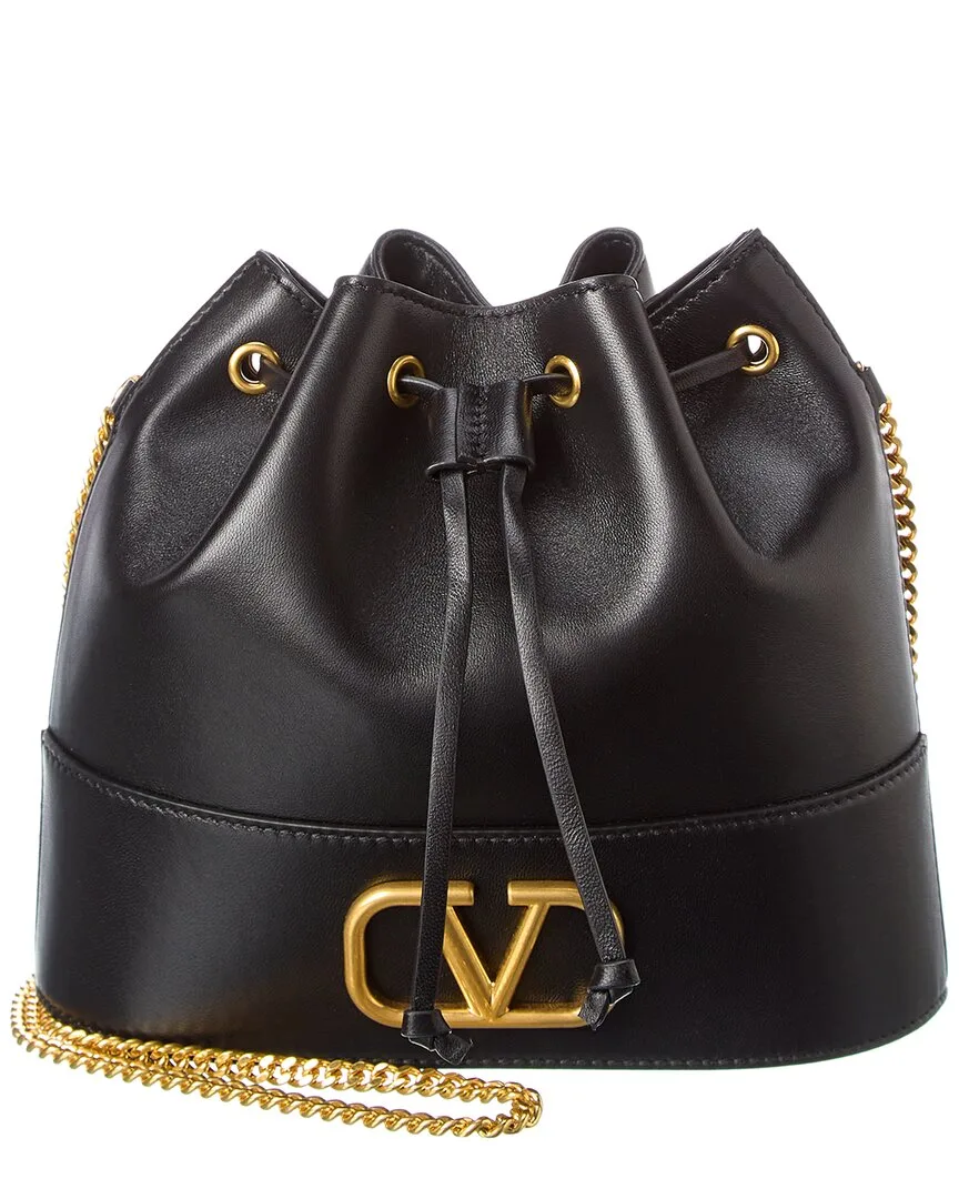 Vlogo Leather Bucket Bag by Valentino